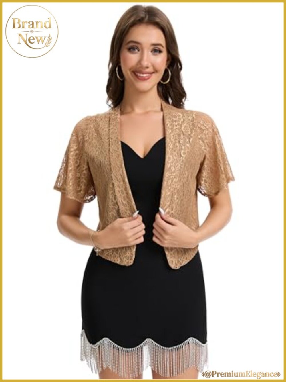 Women's Lace Shrug Bolero Cardigan for Wedding Evening Dress Sheer Short Sleeve